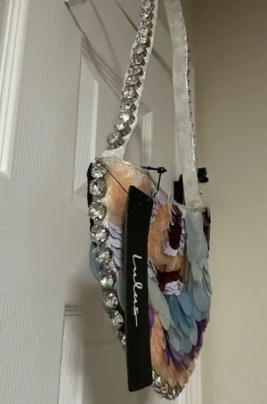 NWT Lulus Sequin and Rhinestone Purse thumbnail 3
