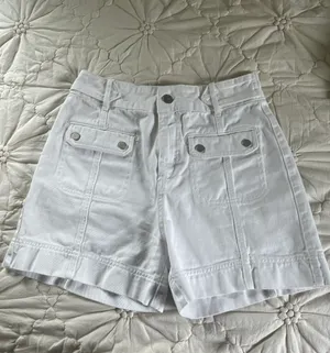 ZARA White Jean Shorts thumbnail 1