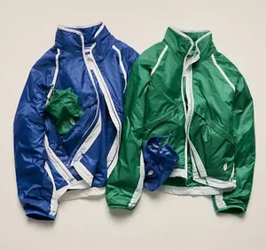 NWT Free People Earth Gem Packable Jacket in Athlete Blue Combo thumbnail 1