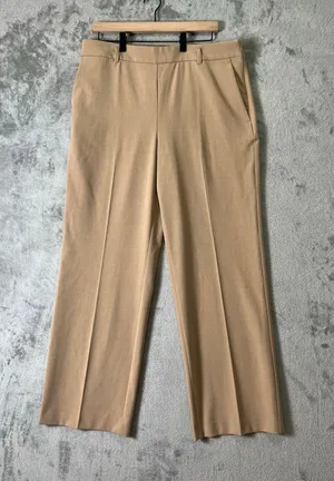 ANN TAYLOR Straight‎ Leg Pants Tan Career Office Minimalist Stretch Size 12 New thumbnail 1