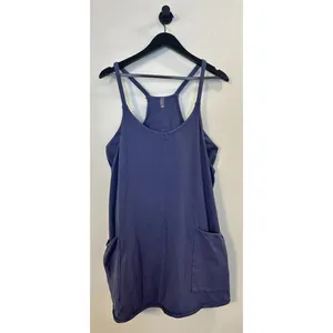 FREE PEOPLE Movement Hot Shot Mini Dress in Blue Indigo Size Large thumbnail 4