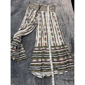 Maeve Anthropologie Wide Leg Pants Womens Multicolor Smocked Ikat Print Medium thumbnail 9