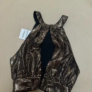 Black and Gold Sequin Halter Top thumbnail 5