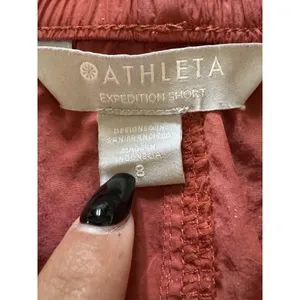 Athleta Expedition Etruscan Red Hiking Athletic Shorts‎ Size 8 Preppy Athleisure thumbnail 3