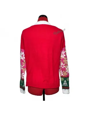 Holiday Time Women's Festive Colorful Ugly Christmas Sweater Size S thumbnail 2