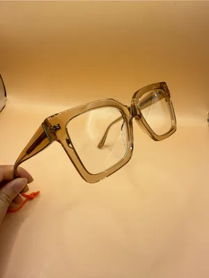 glam Women's Clear Beige Square Glasses thumbnail 4