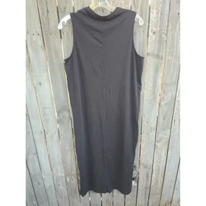 Vince Women’s Medium Pima Cotton Sleeveless Midi Tank Dress Black thumbnail 5