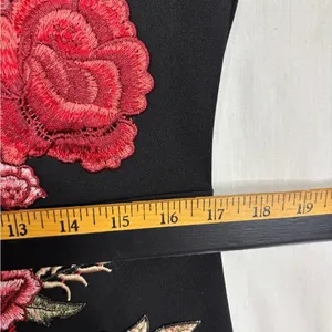 NWT Symphony Plus Dress Black‎ Floral Embroidered Halter Bodycon Cocktail 1XL thumbnail 9