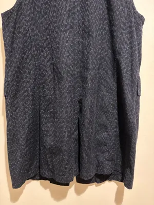 Eileen Fisher Black Rainfall Organic Cotton Textured Double Button Long Vest thumbnail 11
