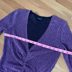 Gina Tricot Purple Long Sleeve Midi Dress Women’s Size XS Glitter Knit thumbnail 7
