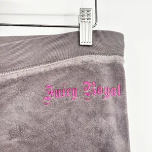 Juicy Couture Womens Grey Velour Y2K McBling‎ Juicy Royal Low Rise Track Pants M thumbnail 2