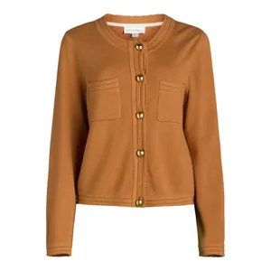 Free Assembly Womens Cardigan Sweater Size XS Brown Sesame Long Sleeve Pocket thumbnail 6