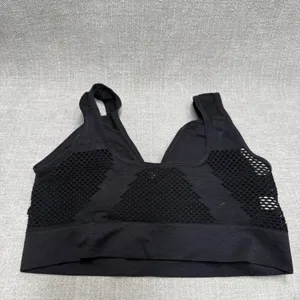 2 Pack Wireless Black Seamless Sports‎ Bras Size Large Mesh Back Bralette Set thumbnail 3