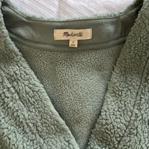 Madewell (RE)sourced Fleece Crop Cardigan Mint Green thumbnail 7