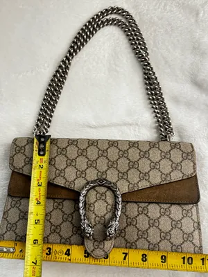 Gucci GG Supreme Shoulder Bag in Beige and Brown with Silver Hardware thumbnail 13