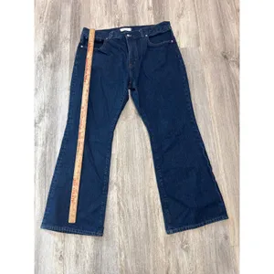 Madewell Flare Jeans Dark Indigo Blue High Rise Wide‎ Leg 1lDenim Size 32 Petite thumbnail 5