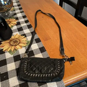 Cesca small purse crossbody with golf braid details Black thumbnail 6