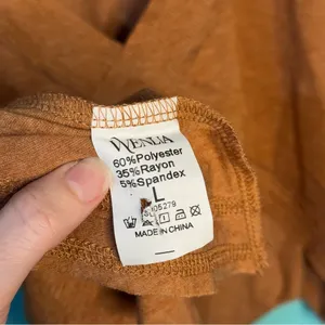 Rust Orange Long Sleeve Top with Cut Out Crop Casual Workout thumbnail 6