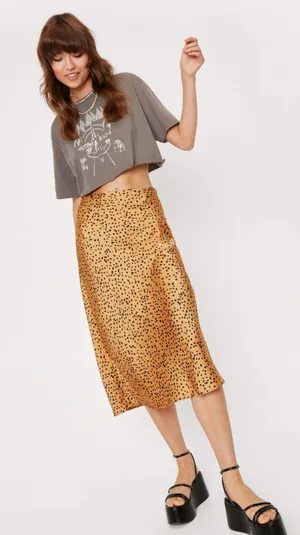 Nasty Gal Satin Midi Skirt thumbnail 1