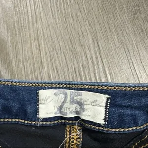 Free People We The Free Riley Skinny Jeans Women's 25‎ Dark Wash Split Hem Mid thumbnail 8