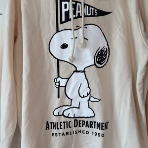 ZARA Peanuts Snoopy Cream Hoodie Sz M thumbnail 6