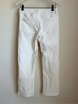 Risen White Mid Rise Straight Crop Ankle Jeans Size 5 (27) Stretch Denim thumbnail 6