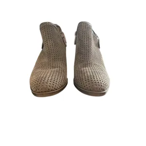 Franco Sarto Womens Olive Taupe Perforated‎ Suede Side Cutout Ankle Booties 6.5 thumbnail 6