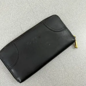 Lauren Ralph Lauren Wallet Womens OS Black Leather Zip Around Buckle Detail thumbnail 4