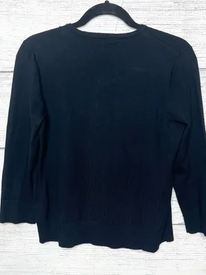 Spense Black Cardigan with Metallic Beaded Floral Embellishment Size Medium thumbnail 11