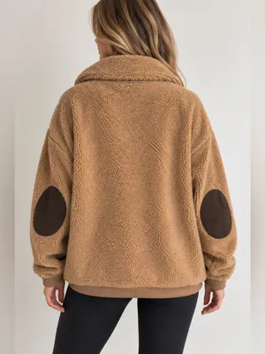 Lauren Ralph Lauren Sherpa Fleece Pullover in Camel XL thumbnail 4