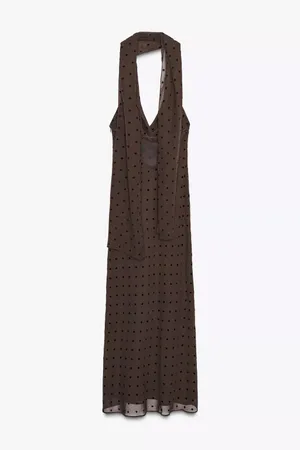 ZARA Polka Dot Scarf Maxi Dress thumbnail 6