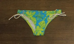 Speedo Womens Hana Floral Printed Side Tie Bikini Bottom Blue / Green XS thumbnail 1