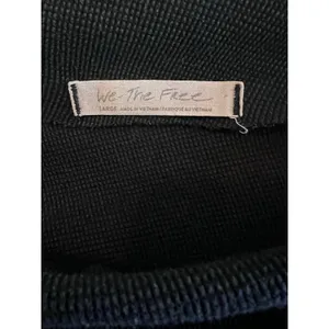 Free people top off shoulder waffle black size M long sleeves thumbnail 2
