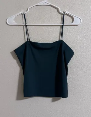 American Eagle Outfitters Dark Teal Square Neck Spaghetti Strap Cami thumbnail 1