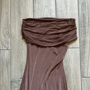 Meshki Brown Strapless Bodycon Dress thumbnail 2