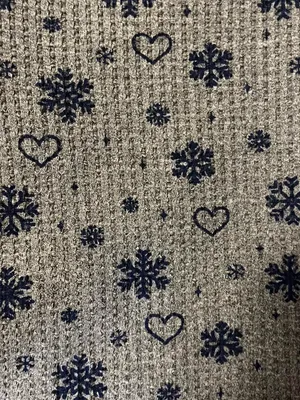 Frankies Bikinis grey/blue snowflake print Angel Waffle long sleeve top Size M thumbnail 4