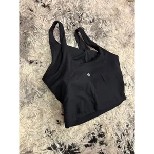 Lululemon Ebb to Street Racerback Crop Tank Top Black Ribbed Size S Built-in Bra thumbnail 6