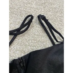 Windsor Black Satin Fit-and-Flare Spaghetti Strap Cutout Dress Size 5/6 thumbnail 14