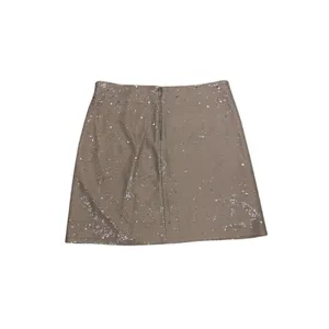 Michael Stars Sequin Mini Skirt Small Taupe Gold Sparkle Party Holiday Y2K thumbnail 4