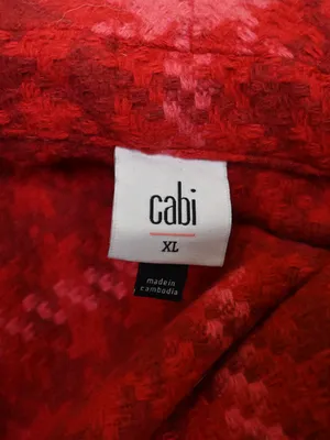 Cabi Women's XL Red Plaid Shawl Collar Evita Coat thumbnail 9