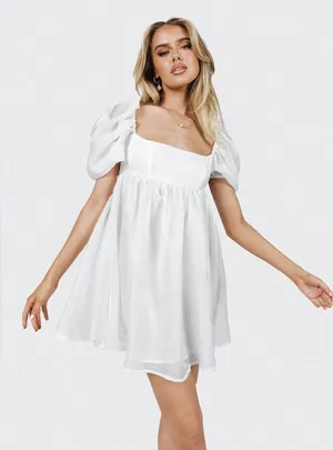 Princess Polly Alaya Mini Dress in White Size 10 New with tag thumbnail 1