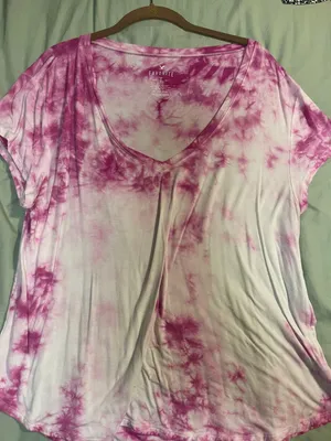 American Eagle Outfitters Pink & White Tie Dye Soft & Sexy Shirt thumbnail 1