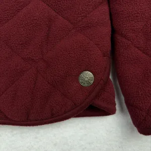 Great Northwest Quilted Fleece Jacket Women's L Red Peter Pan Granny Cabincore thumbnail 8