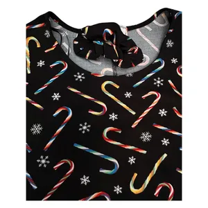 Allison Brittney Long Sleeve Womens Black Multi Christmas Print‎ Festive Holiday thumbnail 6