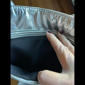 Stylish Silver Crossbody Bag with Embroidery thumbnail 6