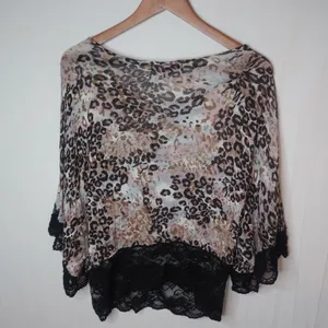 Almost Famous L Pink Tan Black Leopard Top thumbnail 2