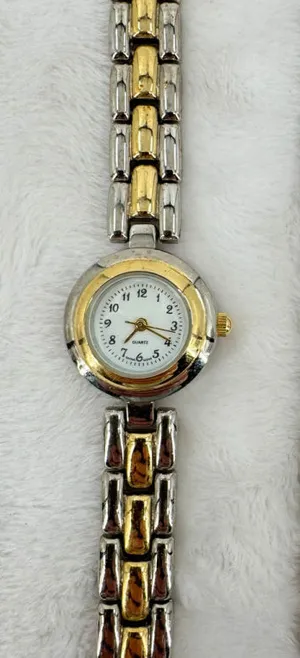 Vintage 2 Tone Watch & Bracelet Set Gold Silver Tone thumbnail 1