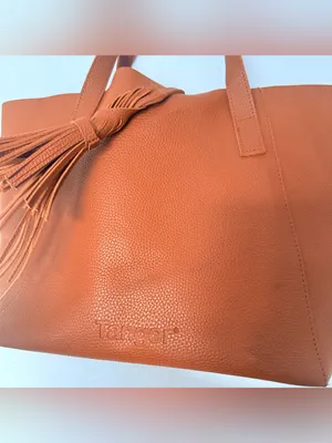 Tanger Brown Vegan Leather Shoulder Bag Tote thumbnail 2