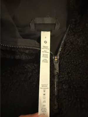 Black fluffy lululemon scuba halfzip cropped  thumbnail 2
