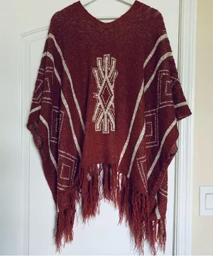 Women's Unique Boho Tribal Aztec Poncho Shawl Cardigan thumbnail 5